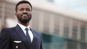 Commercial Pilot standing on Tarmac
