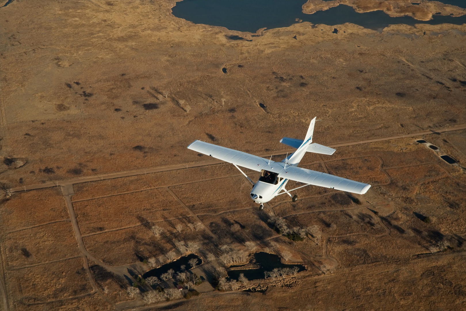 prop airplane over san diego
